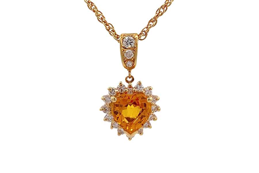 ネックレス K18,750 全長約39.9㎝ ゴールデンサファイア2.48ct