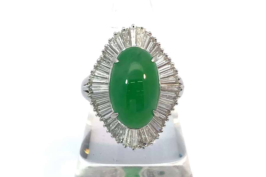 リング Pt900 約11号 翡翠6.31ct ダイヤ1.62ct の買取実績｜最新