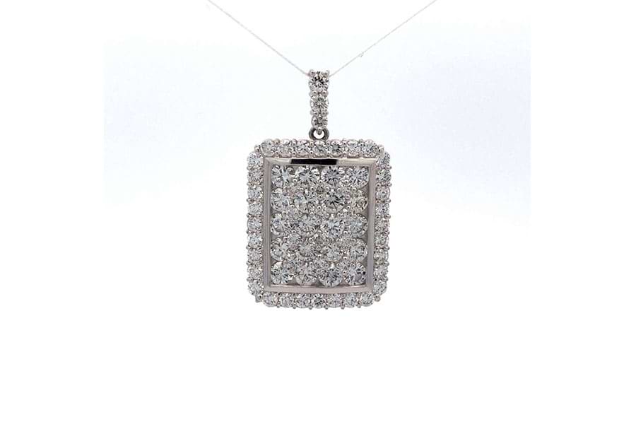 ネックレス Pt900,K18WG 全長約45.2cm 桃色石0.68ct ダイヤ0.21