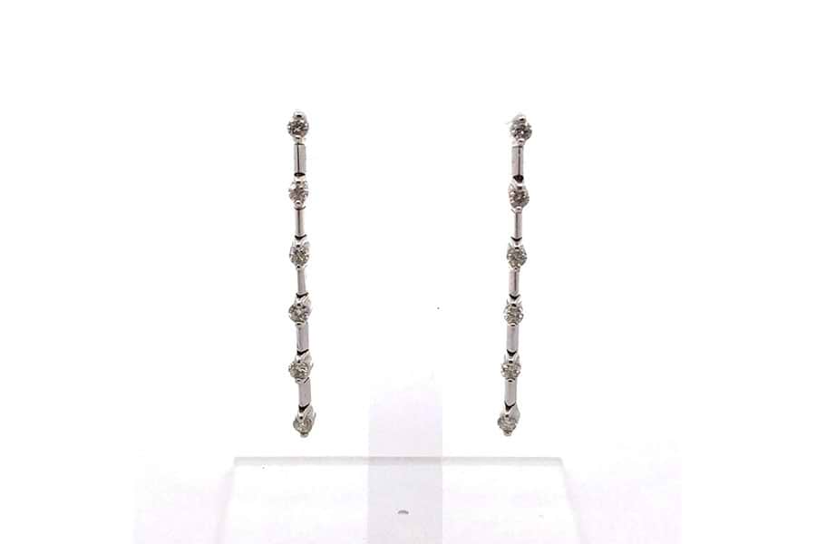 ネックレス K18WG 全長約44.7㎝ ダイヤ0.572ct ダイヤ0.04ct の