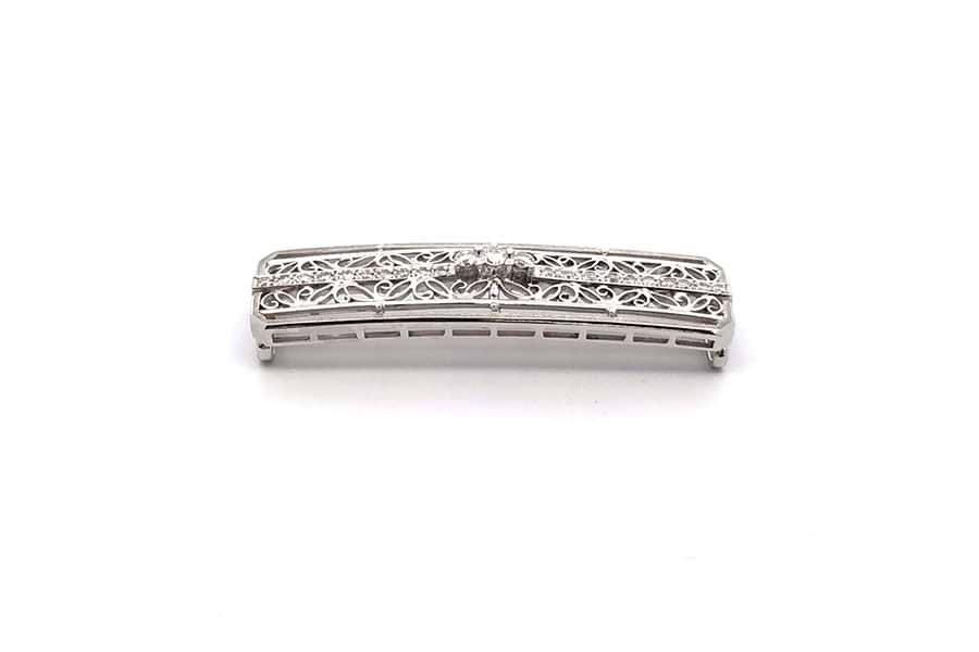 ネックレス K18WG 全長約44.7㎝ ダイヤ0.572ct ダイヤ0.04ct の
