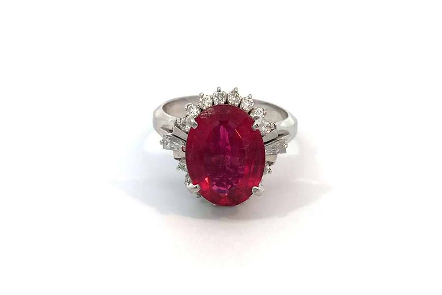 リング Pt900 約11.5号 トルマリン3.65ct ダイヤ0.41ct の買取