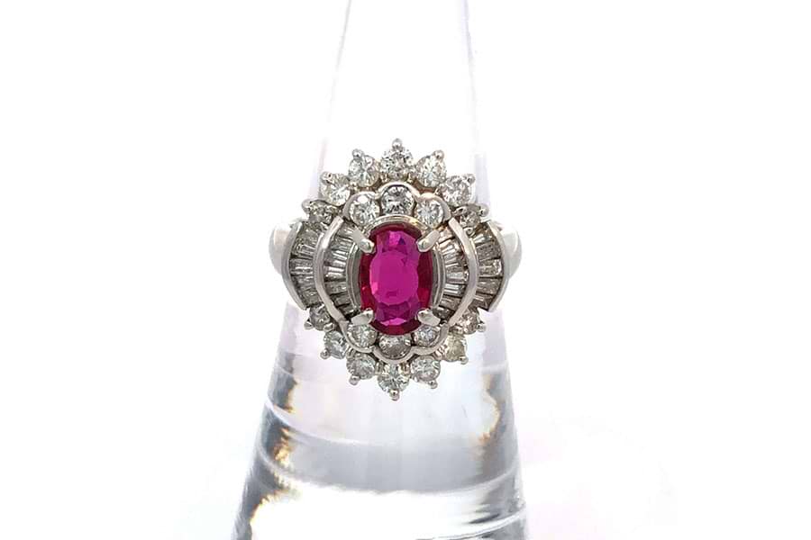 リング K18 約12号 ルビー1.03ct ダイヤ2.02ct の買取実績｜最新