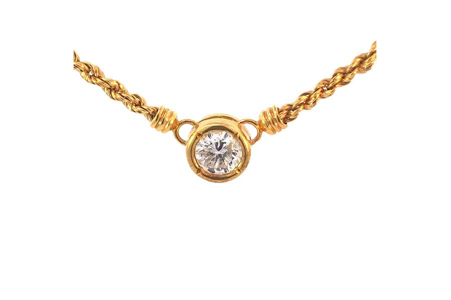 K18ネックレス 全長約41.7㎝ ダイヤ1.079ct