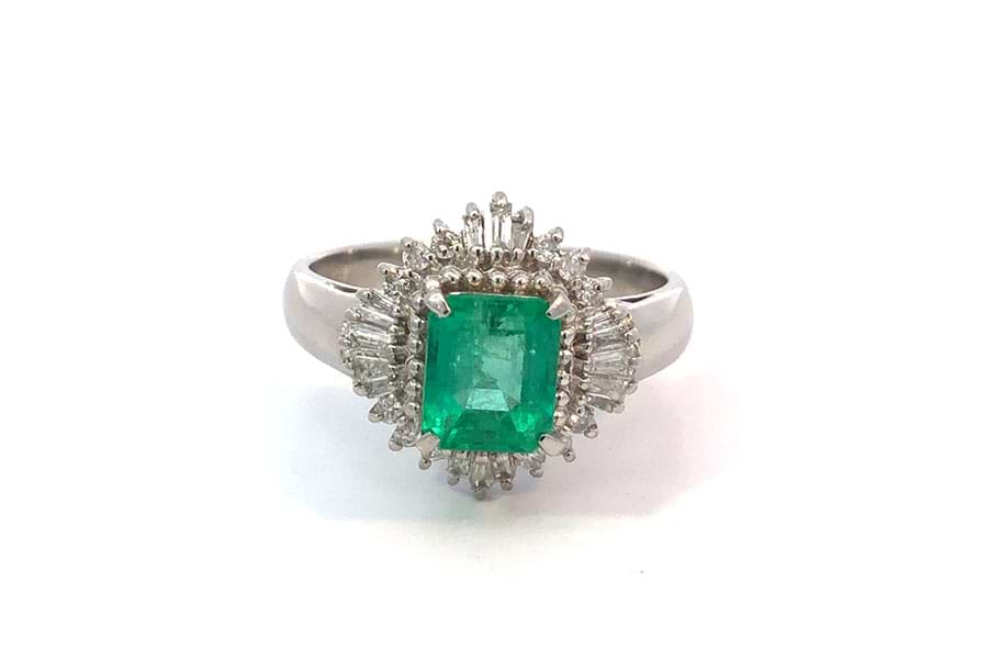 リング Pt900 約18号 エメラルド1.75ct ダイヤ0.43ct$2 の買取