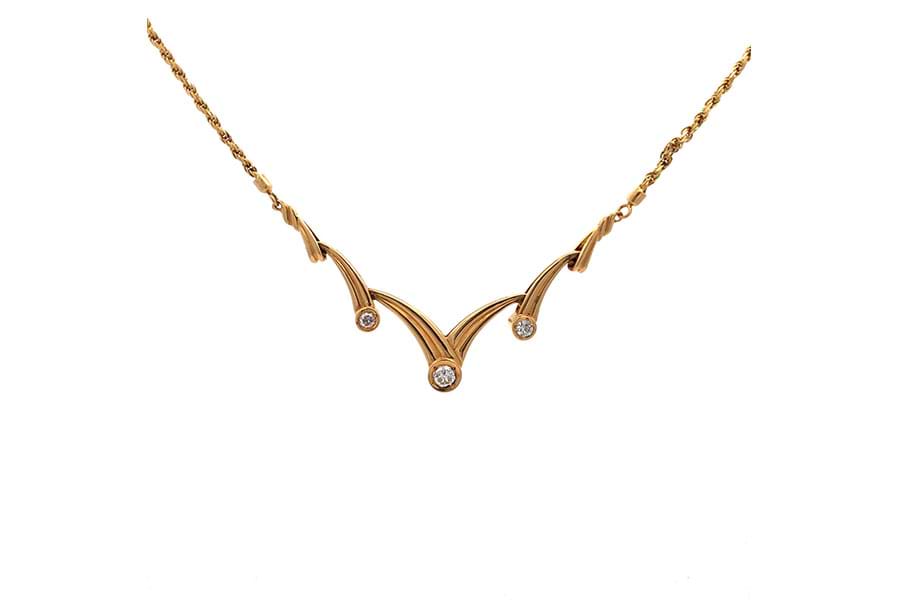 ネックレス K18 全長約38.9cm ダイヤ1.00ct カラーストーン の