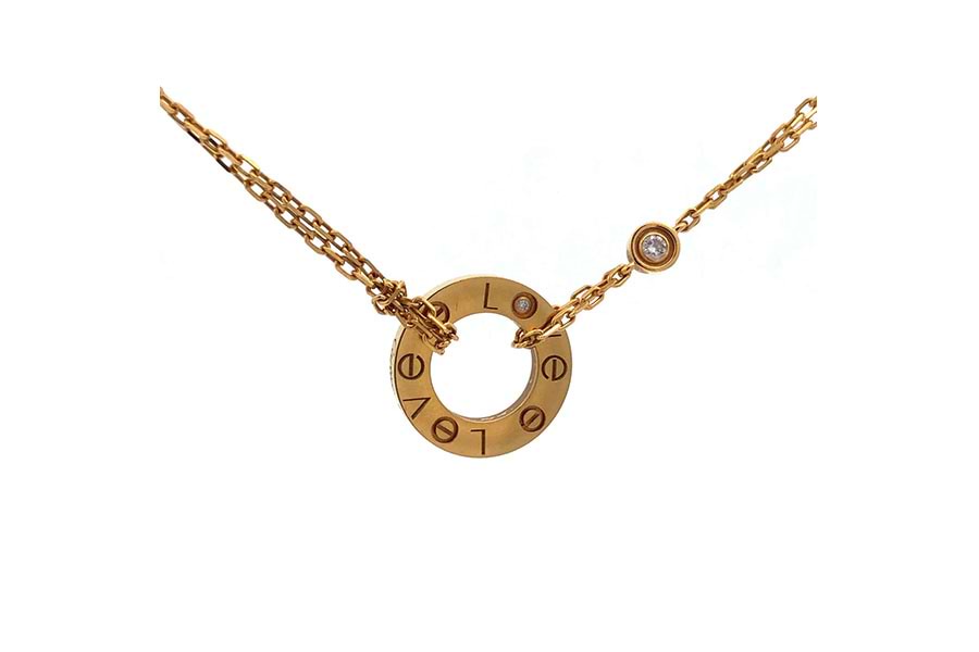 カルティエ ラブサークルネックレス 750 全長約41.2㎝ ダイヤ