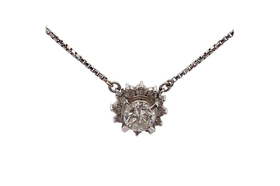ネックレス Pt850 全長約42.2cm ダイヤ0.96ct ダイヤ0.38ct の
