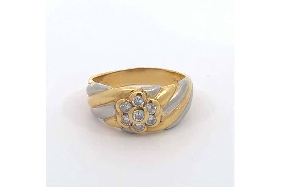 リング Pt900,K18 約19号 ダイヤ0.50ct