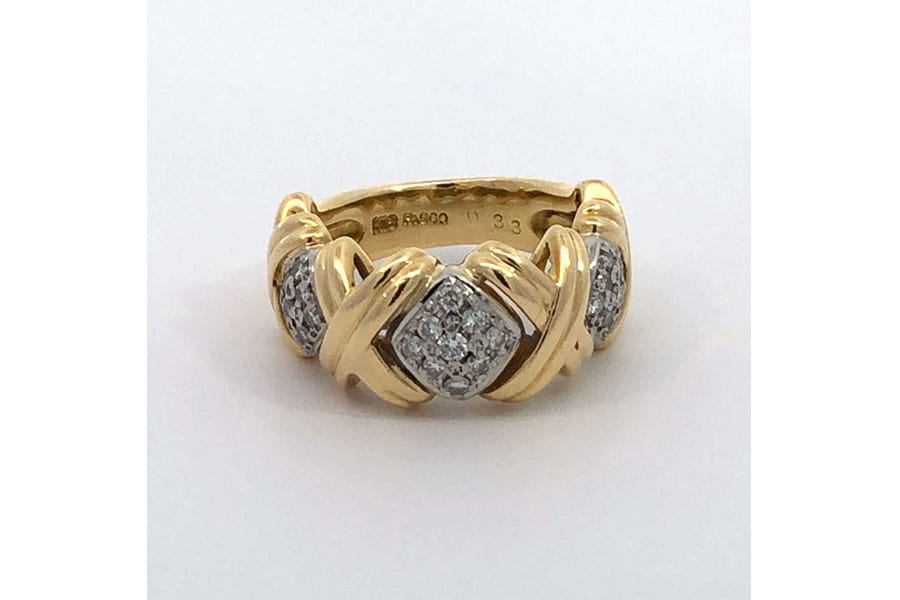 リング Pt900,K18 約8号 ダイヤ0.33ct