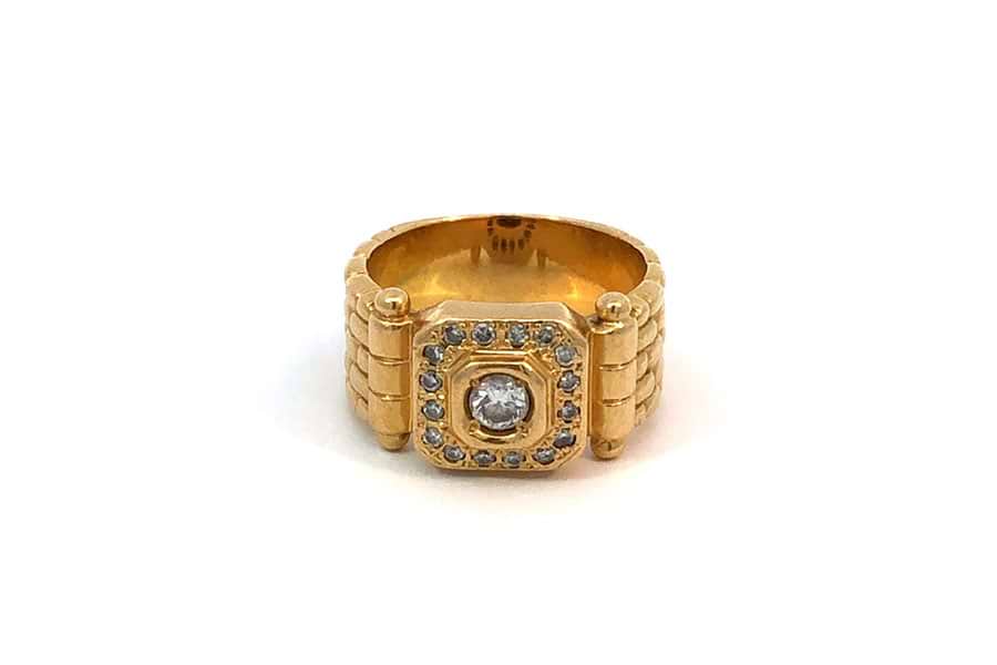 【国内発送】 K18 リング 約15.5号 の買取実績 ダイヤ0.22ct ダイヤ0.228ct イエローゴールド