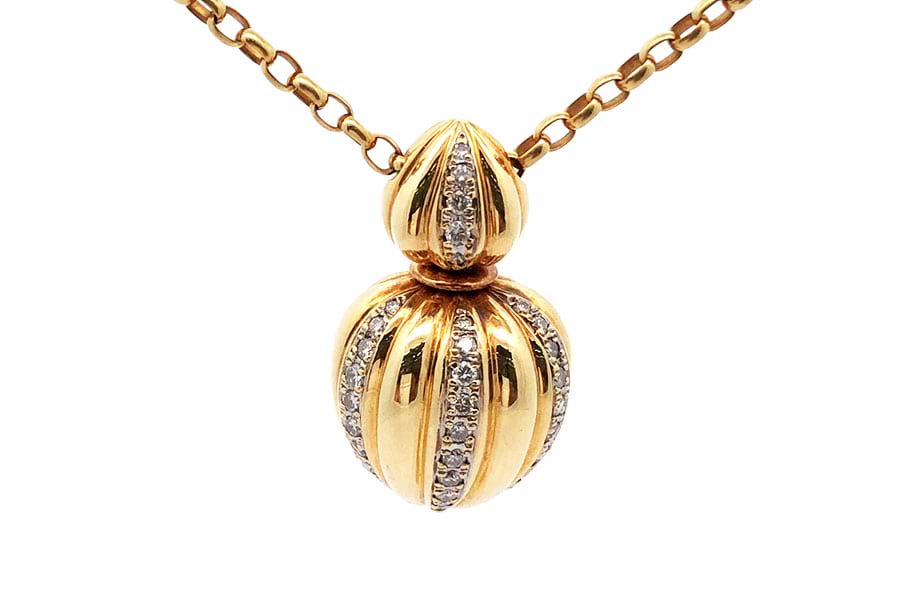 ネックレス K18 全長約60.3㎝ ダイヤ0.50ct