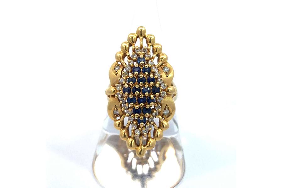 リング K18 約17号 サファイア0.91ct ダイヤ0.47ct$2 の買取実績