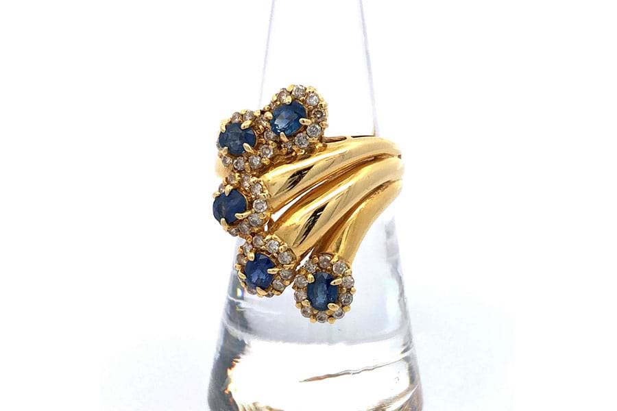 リング K18 約12号 青色石0.62ct