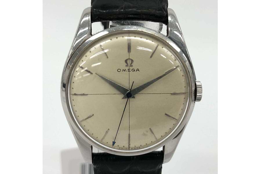 オメガ メンズ腕時計 手巻き SS/革 アイボリー