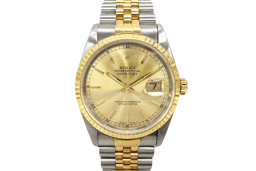 ロレックス デイトジャスト 16233 自動巻き SS/YG, シャンパン