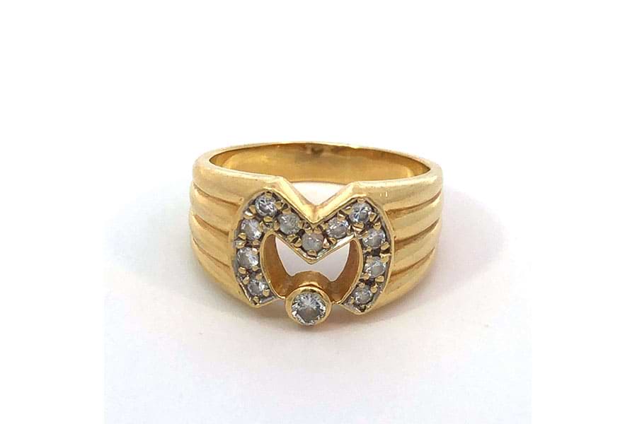 リング K18 約15号 ダイヤ0.36ct