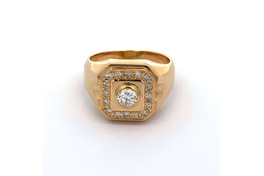 リング K18 約16.5号 ダイヤ0.27ct ダイヤ0.20ct