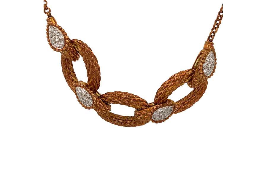 ネックレス K18 全長約48.3cm ダイヤ0.16ct