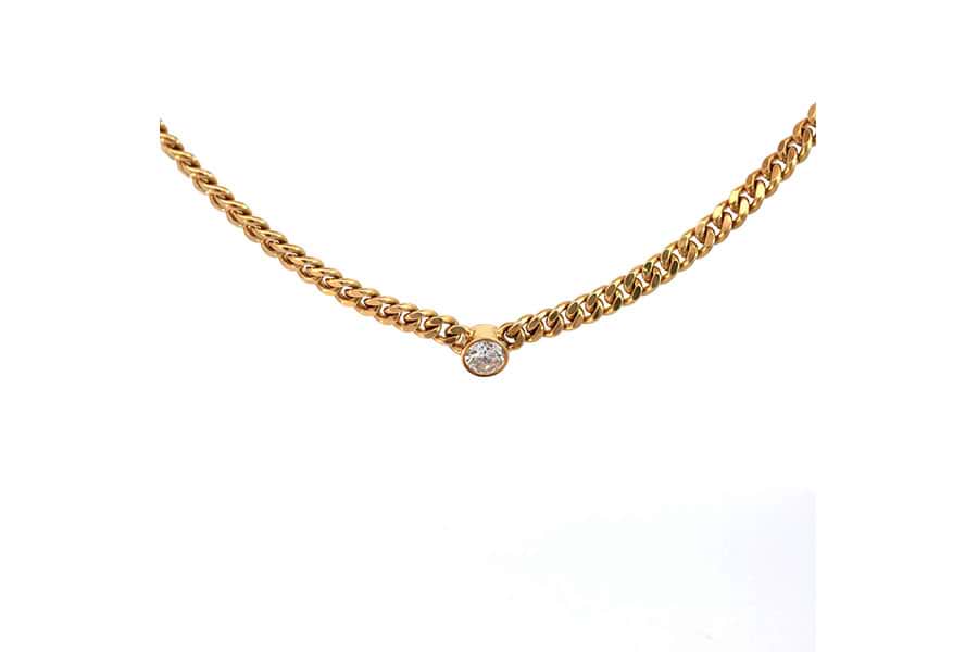 ネックレス K18 全長約50.5cm ダイヤ1.09ct