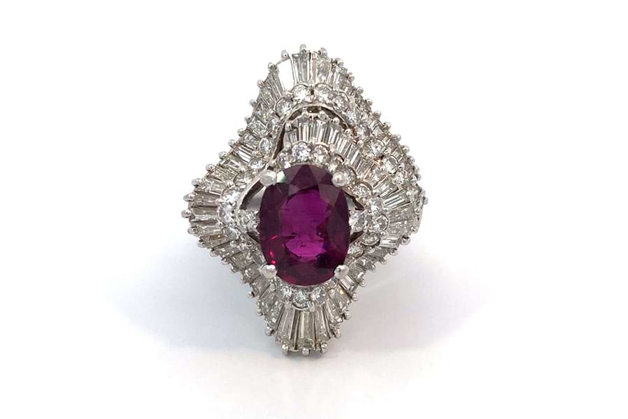 リング K18 約12.5号 ルビー2.44ct ダイヤ2.80ct の買取実績