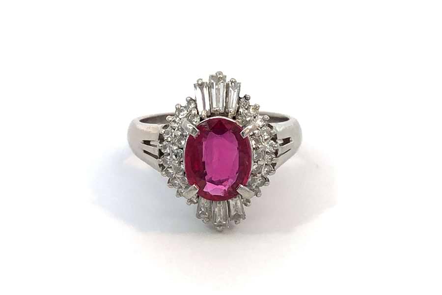 リング Pt900 約8号 ルビー1.44ct ダイヤ0.61ct@2 の買取実績