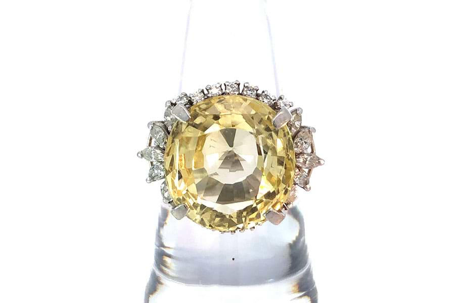 リング Pm900 約12号 イエローサファイア18.88ct ダイヤ0.63ct$2