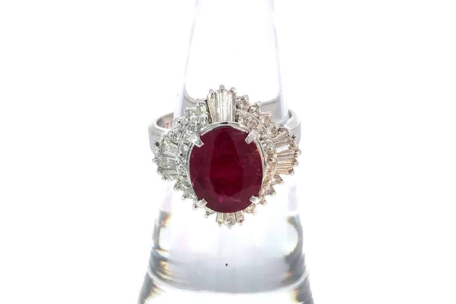 リング K18 約12.5号 ルビー2.44ct ダイヤ2.80ct の買取実績