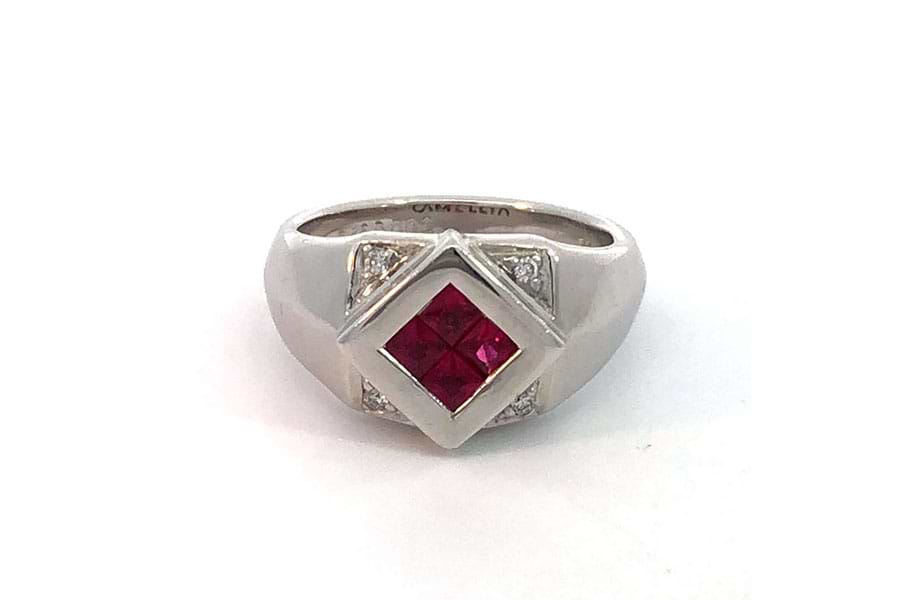 高級品市場 リング Pt850 約11号 ルビー0.46ct ダイヤ0.03ct$2 の買取実績 その他