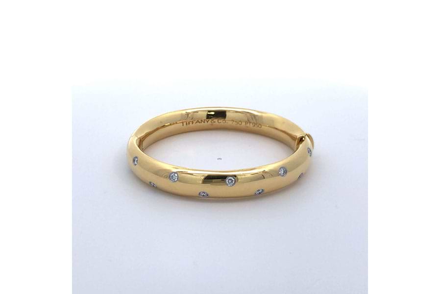 ティファニー TIFFANY&CO. ドッツ ダイヤ ブレスレット 17.5cm K18 YG 