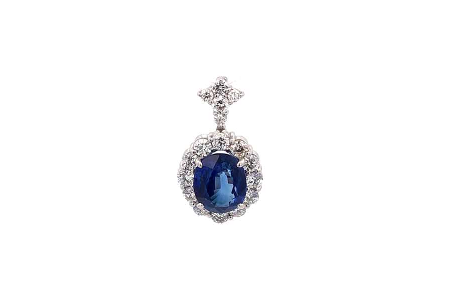 ネックレストップ Pt900 サファイア2.13ct ダイヤ0.60ct の買取実績 