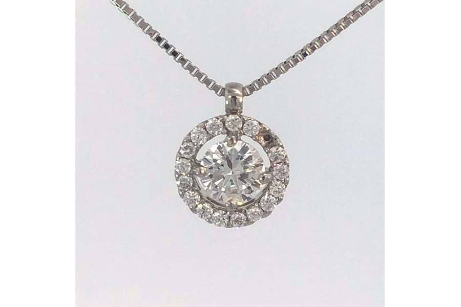 いいスタイル Pt900,Pt850 ネックレス 全長約44.8㎝ ダイヤ0.17 ダイヤ  