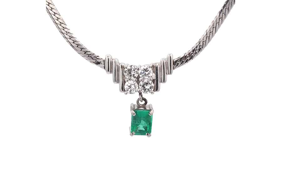 Pt900×Pt850×エメラルド×ダイヤモンドネックレス E14.29ct MD3.65ct  