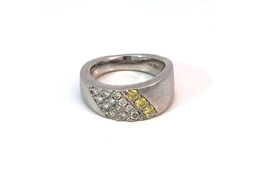 リング Pt900 約11.5号 ダイヤ0.32ct 黄色石0.17ct の買取実績｜最新 