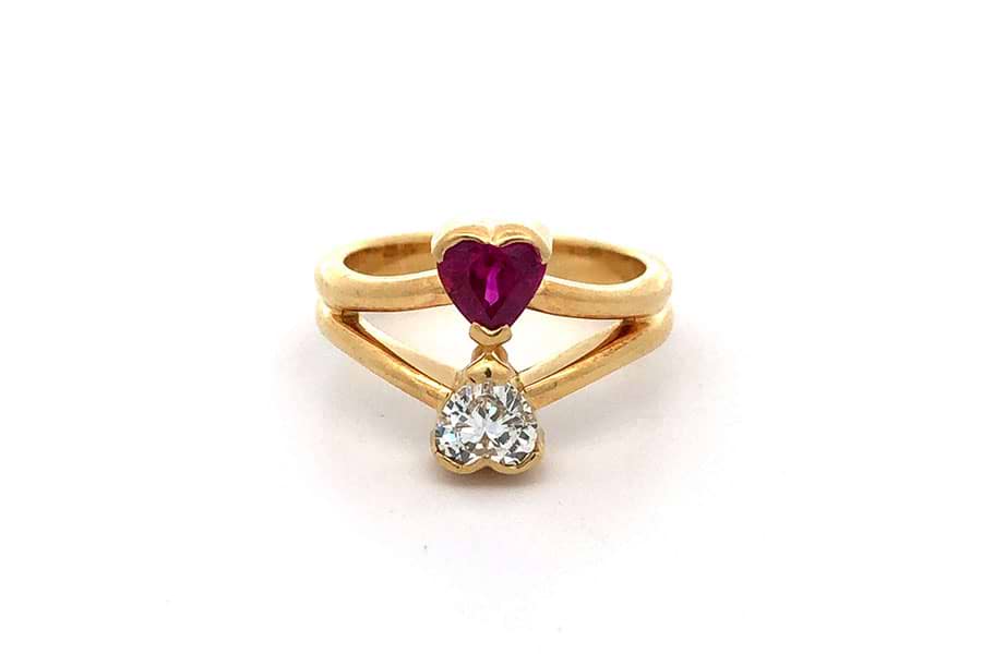 リング K18WG 約14号 ルビー1.80ct ダイヤ0.25ct の買取実績｜最新相場  