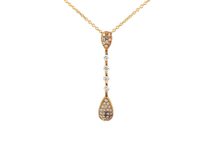 K18 K18 1.00ct ダイヤモンド ネックレス トップ フラワーモチーフ 