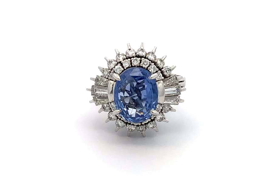 リング Pt900 約11号 サファイア3.85ct ダイヤ1.40ct$2 の買取実績  