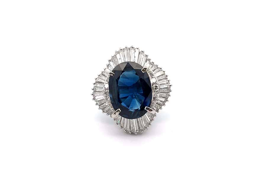 リング Pt900 約9号 ブルーサファイア10.43ct ダイヤ3.06ct の買取実績 