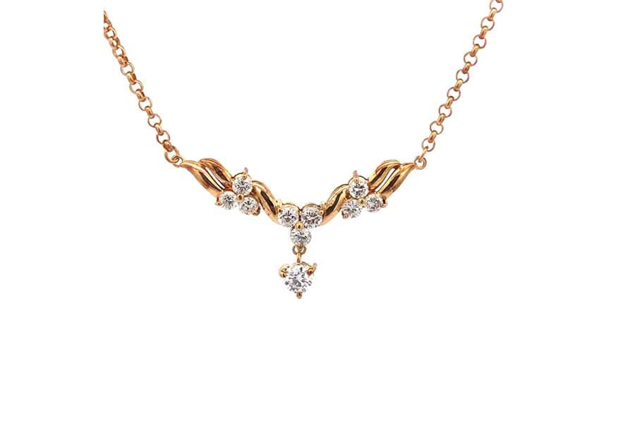 ネックレス K18 全長約40.0㎝ ダイヤ0.80ct ダイヤ0.25ct の買取実績 