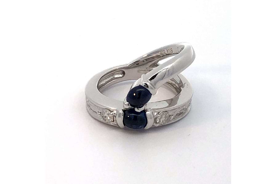 リング K18WG 約10号 サファイア1.02ct ダイヤ0.196ct の買取実績 