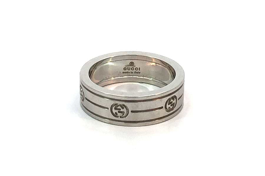 イコー質　グッチ　750WG　アイコンリング　21号　希少大きめサイズ　新品仕上げ済み　美品　RY2875 GUCCI(グッチ)アイコンリング K18YG ゴールドをお買取り致しまし