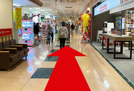 突き当りまで進みます。<br />
