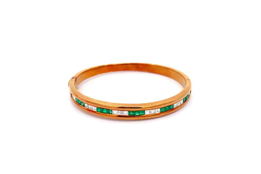 ティファニー ブレスレット 18K,750 内径約16.0㎝ ダイヤ,エメラルド 