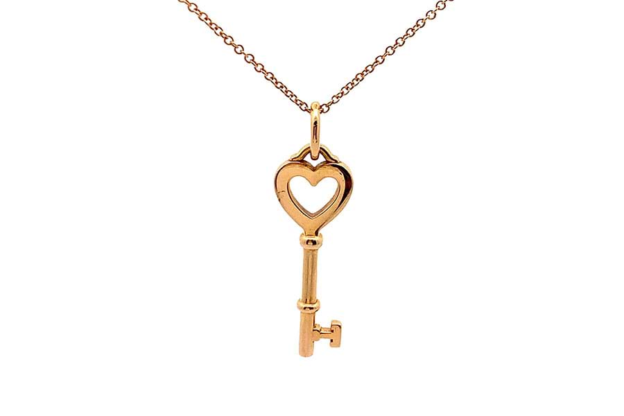 ティファニー ハートキーネックレス Au750 全長約41.2cm