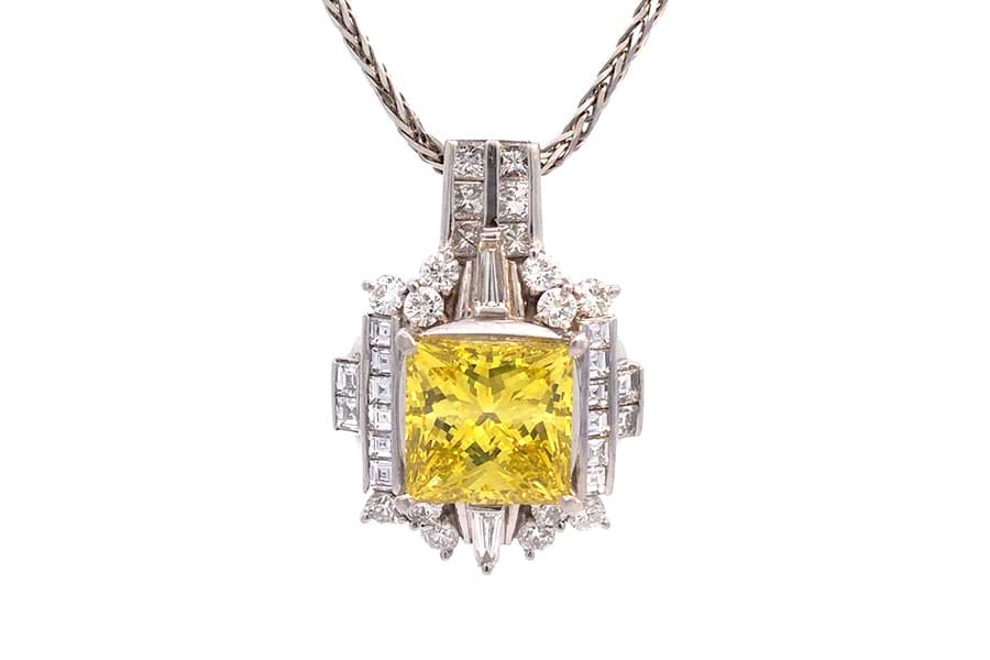 Pt900×Pt850×ダイヤモンドネックレス トリートダイヤ6.039ct D2.09ct 