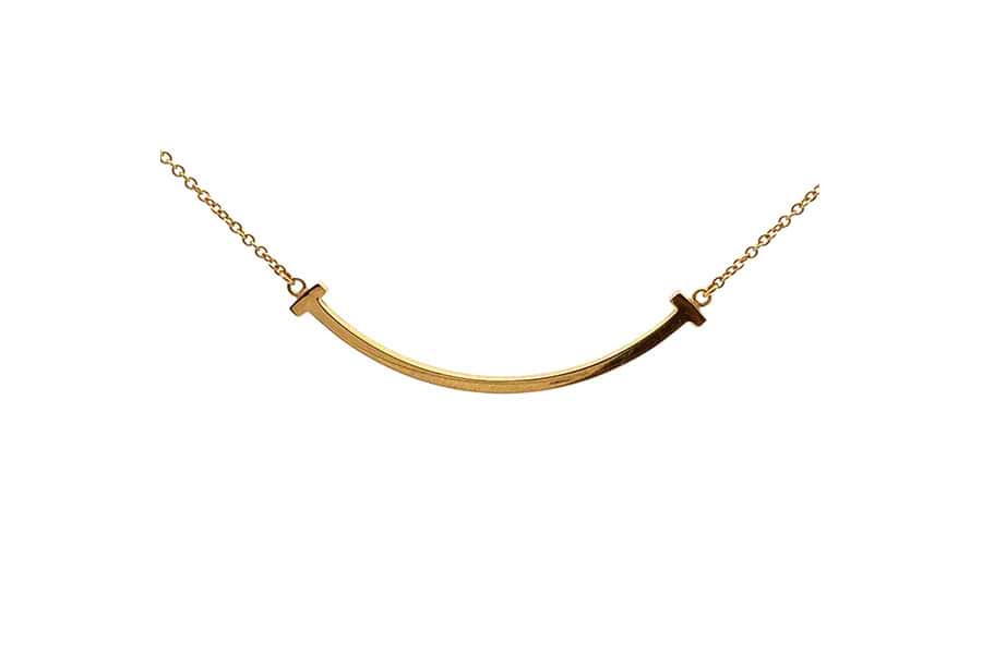 ティファニー Tスマイル ネックレス スモール AU750 全長約45.5cm