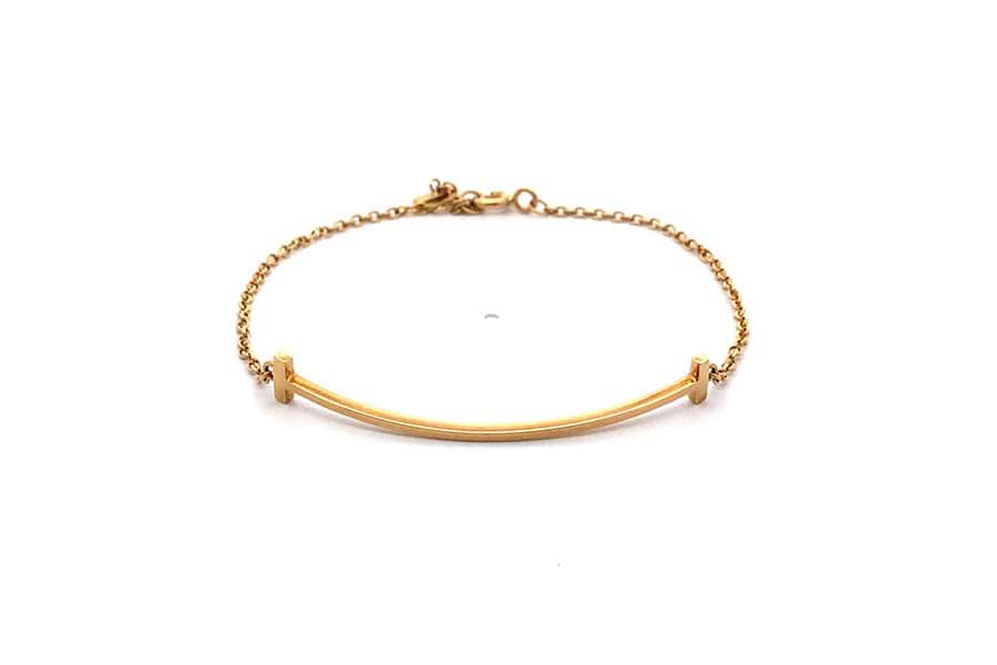 ティファニー Tスマイル ブレスレット Au750 内径約16.5cm