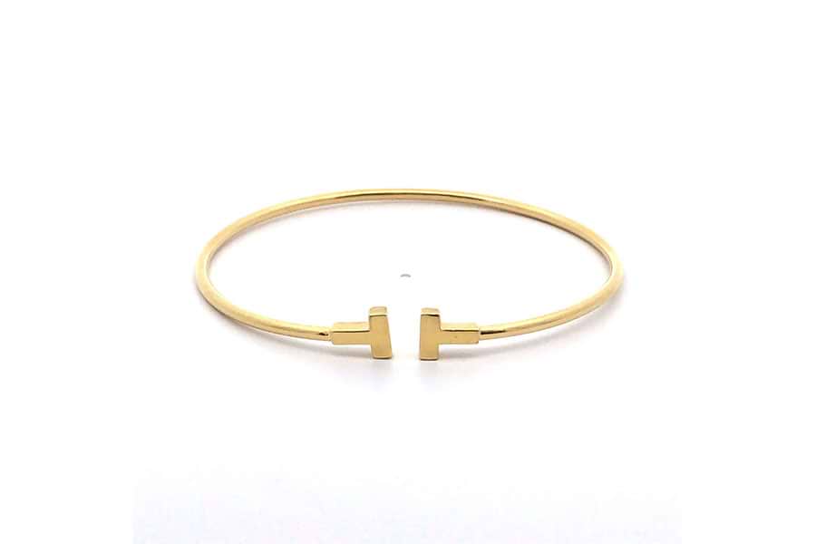 ティファニー Tワイヤー ブレスレット Au750 内径約17.5cm