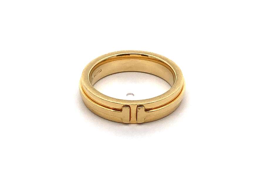 ティファニー Tワイド リング Au750 約10号