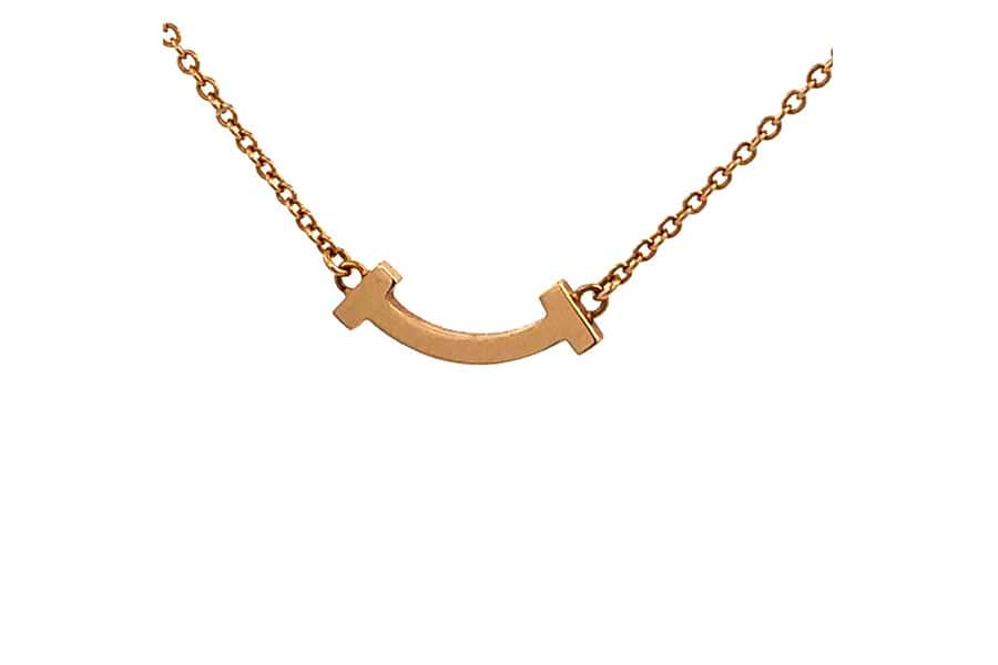 ティファニー Tスマイル ミニ ネックレス Au750 全長約45.8cm